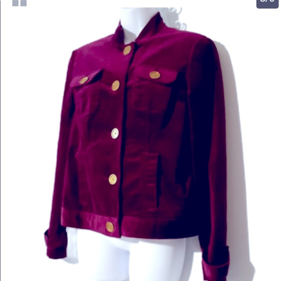 JONES NEW YORK Corduroy Burgundy Jacket - Picture 8 of 9